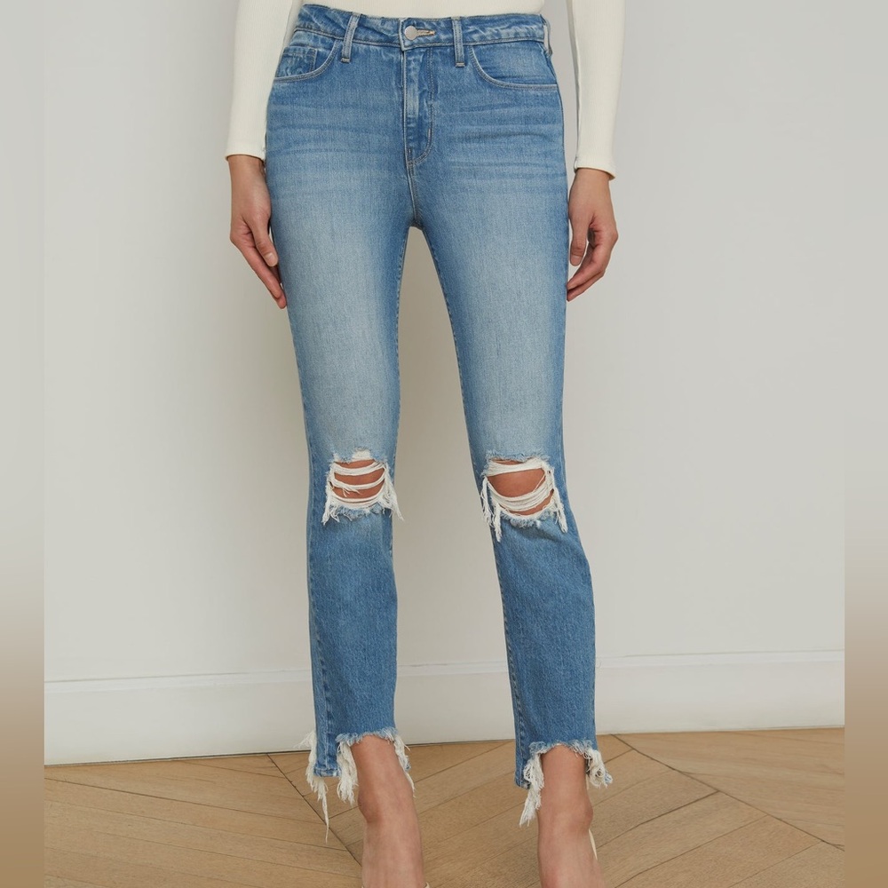 NWT L’AGENCE High Line Distressed Skinny Jean Size 27